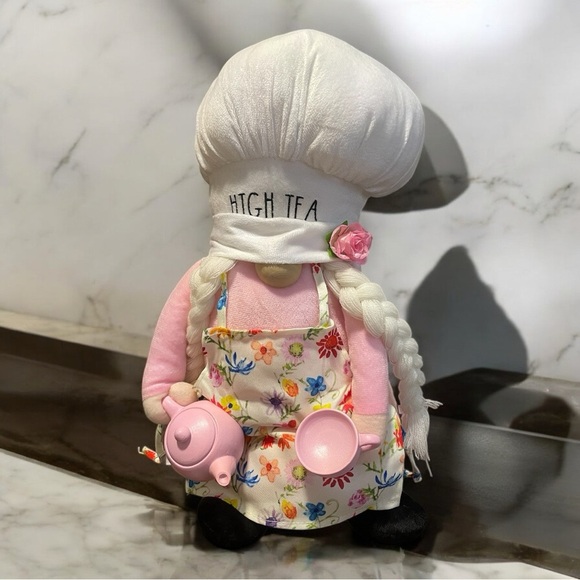 Floral Chef Doll with Pink Teapot - Picture 1 of 6